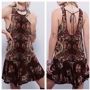 EUC Free People Intimately Free Dobby Dot Flounce Hem Slip Dress XS